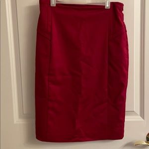 Red pencil skirt